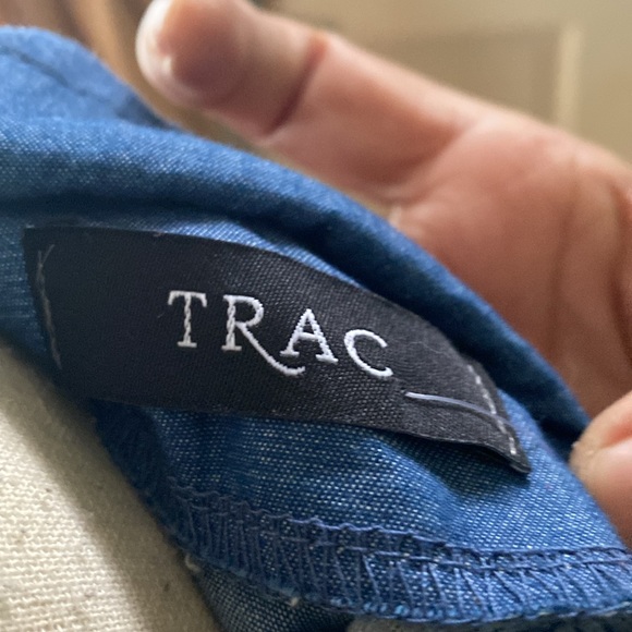 New Women’s chambray wrapped flirty cute mini dress, Size L - Picture 7 of 8